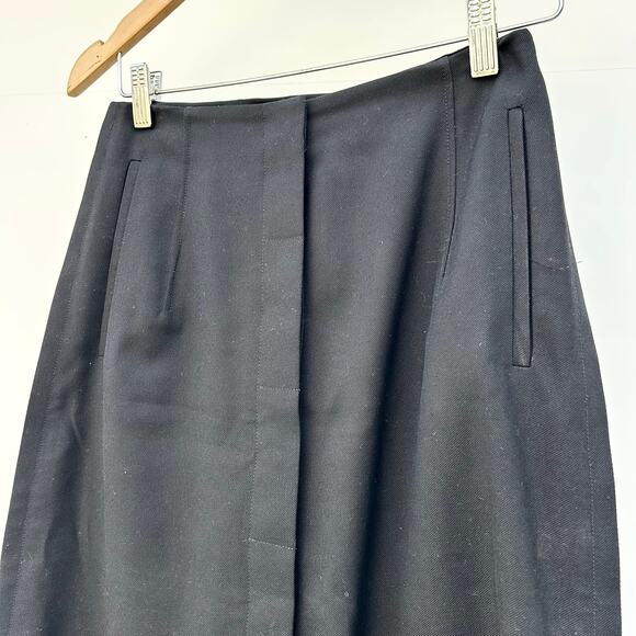 Acne Studios Black Mid-Length Midi Wool Skirt Asymmetrical Black 36 Pencil 4 - Picture 6 of 11